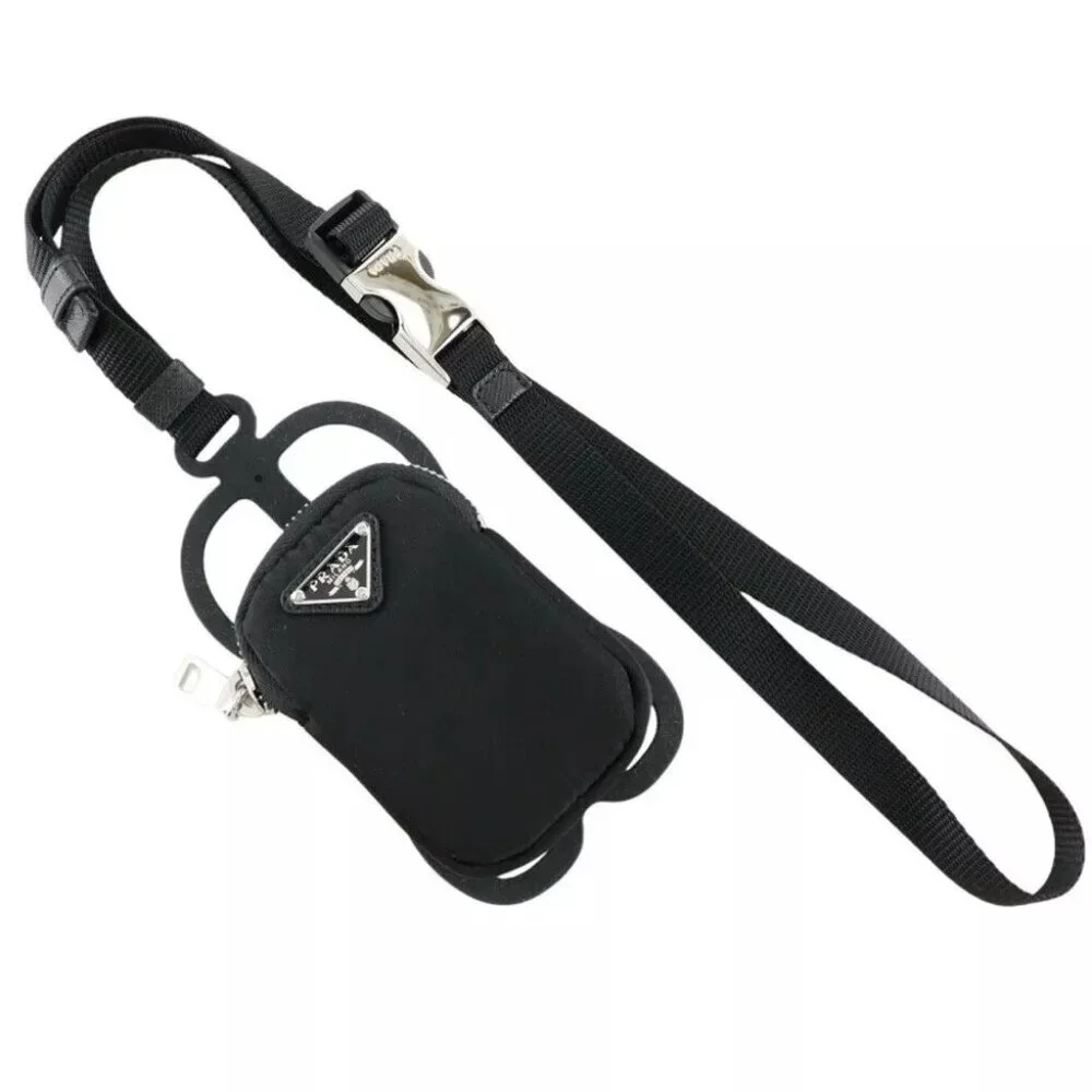 PRADA Smartphone holder with pouch Smartphone case 1ZT016 2DMJ NERO black ...
